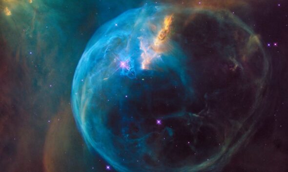 Magnetic fields star formation in molecular clouds within a nebula in the Milky Way