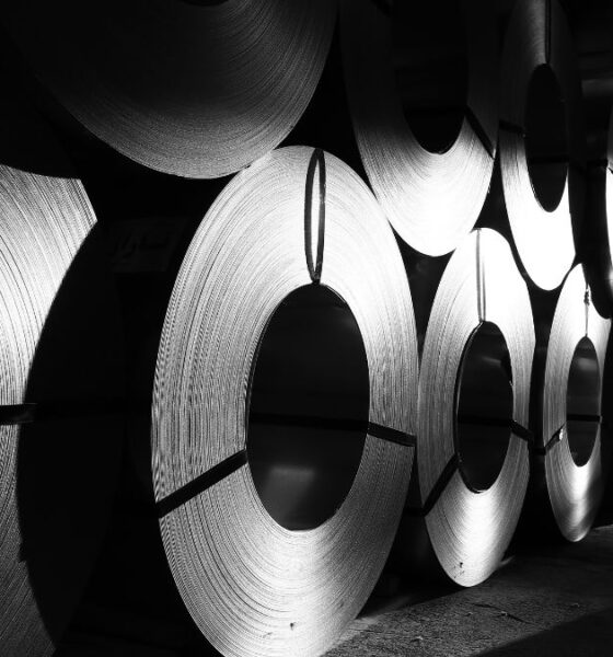 Steel coils at an industrial facility. A new study says India green steel production could reduce dependence on imported coking coal.