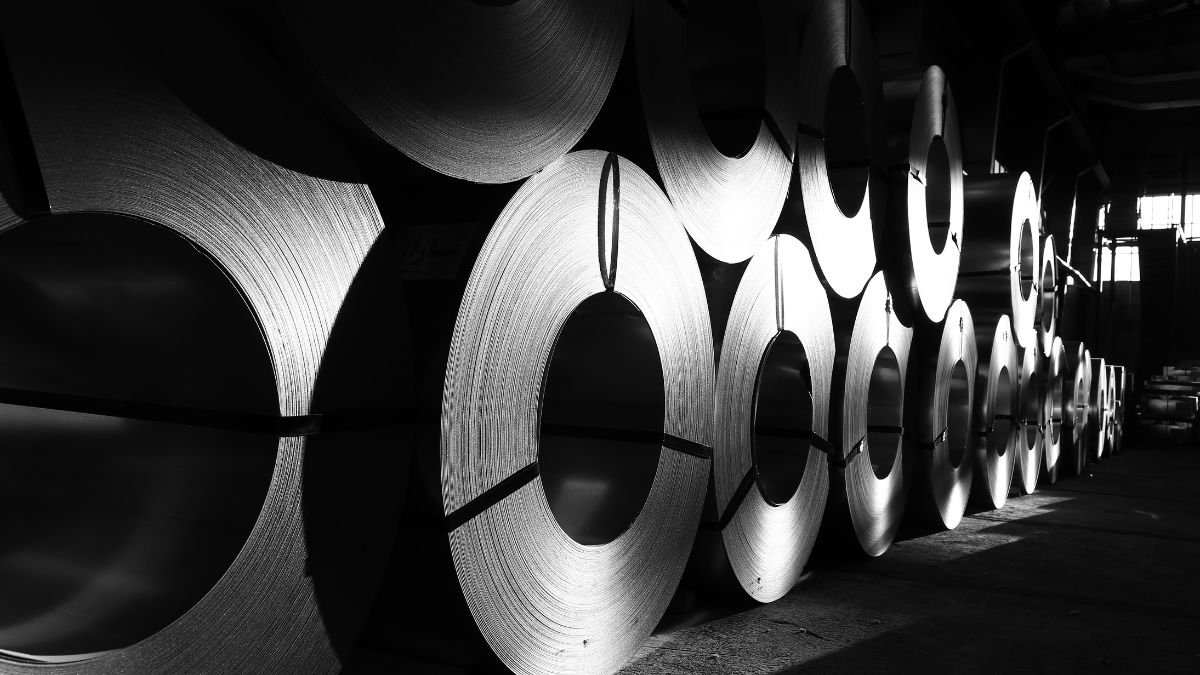Steel coils at an industrial facility. A new study says India green steel production could reduce dependence on imported coking coal.