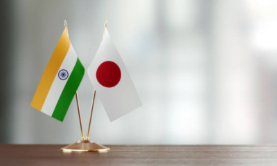 India and Japan national flags displayed together, symbolising bilateral cooperation in trade, technology and strategic partnership.
