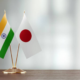 India and Japan national flags displayed together, symbolising bilateral cooperation in trade, technology and strategic partnership.
