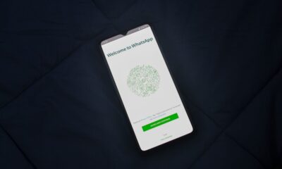 A smartphone displaying the WhatsApp welcome screen, representing India's scrutiny of the messaging platform's proposed username feature over fraud concerns.