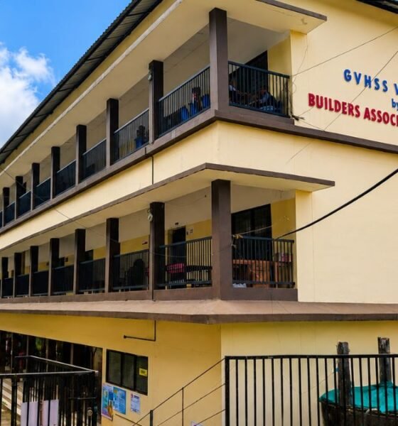 GVHSS Vellarmala school building in Wayanad, rebuilt after the Chooralmala landslide.