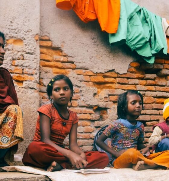 Indian mother and children in a low-income household, illustrating nutrition challenges linked to anaemia