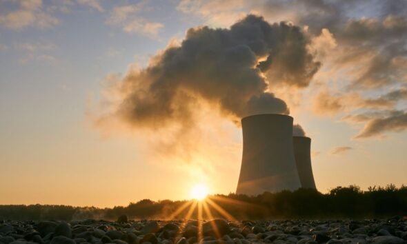 Nuclear power plant with cooling towers amid India’s move towards private participation in nuclear energy