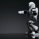 Humanoid robot running during a demonstration of robotic movement