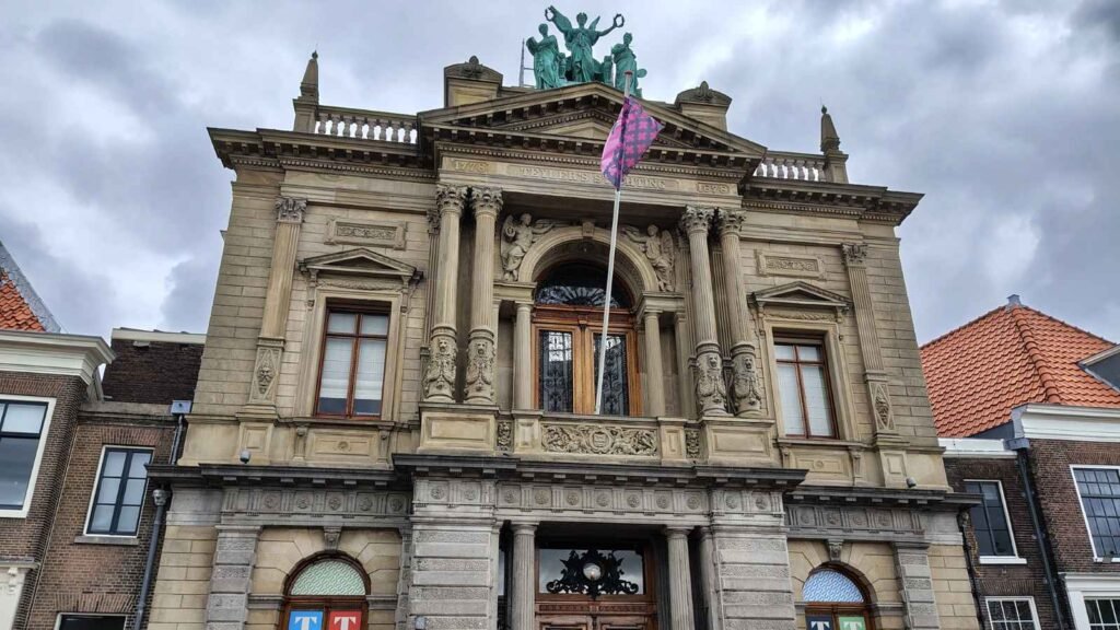 Teylers Museum exterior in Haarlem, Netherlands, the oldest museum in the country