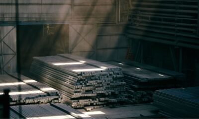 Steel bars stacked at an Indian steel manufacturing facility, representing steel exports facing EU CBAM requirements