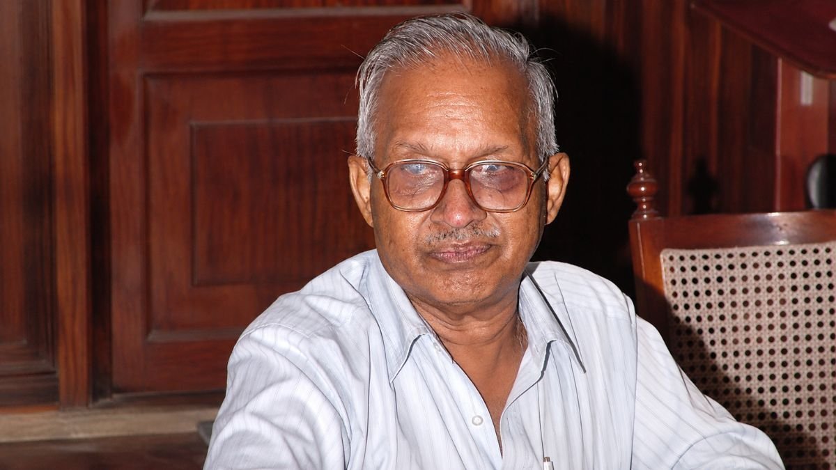 M. P. Parameswaran, Indian nuclear scientist and people's science movement advocate, wearing glasses and looking at the camera.