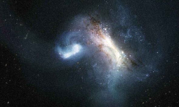 Artist’s concept of an ancient Milky Way merger with the LKH dwarf galaxy
