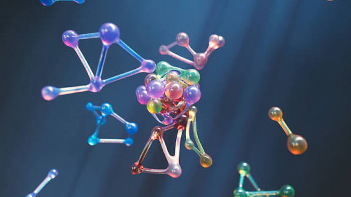 Illustration of molecular electronics showing molecules integrated into nanoscale electronic structures for next-generation computing.