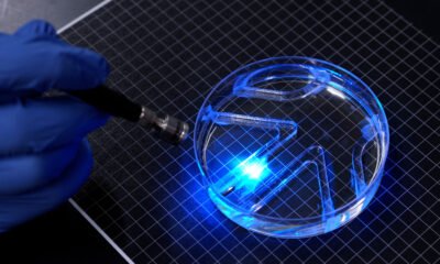 MIT engineers demonstrate a soft robot powered by living muscle cells responding to blue light.