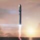 Rocket launching over the ocean at sunset: World Space Week 2026